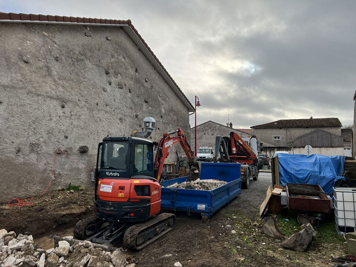 Pelleteuse chantier